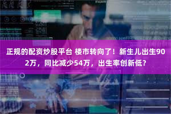 正规的配资炒股平台 楼市转向了！新生儿出生902万，同比减少54万，出生率创新低？