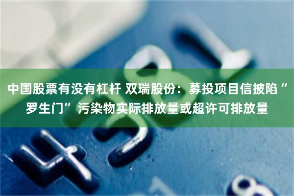 中国股票有没有杠杆 双瑞股份：募投项目信披陷“罗生门” 污染物实际排放量或超许可排放量