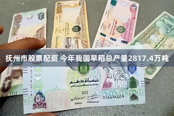 抚州市股票配资 今年我国早稻总产量2817.4万吨