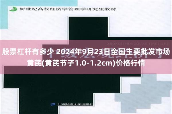 股票杠杆有多少 2024年9月23日全国主要批发市场黄芪(黄芪节子1.0-1.2cm)价格行情