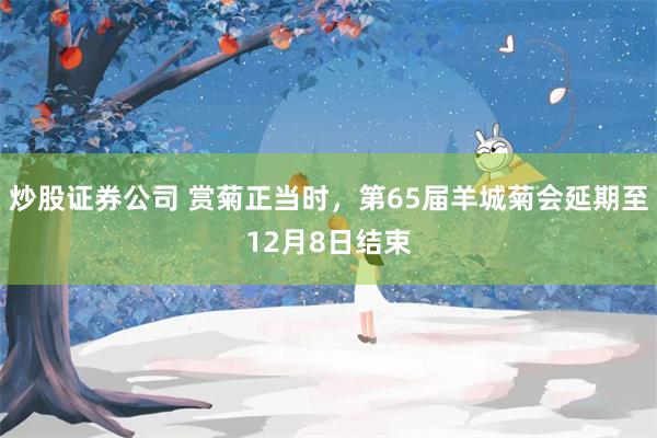 炒股证券公司 赏菊正当时，第65届羊城菊会延期至12月8日结束