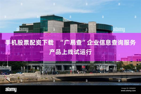 手机股票配资下载   “广易查”企业信息查询服务产品上线试运行