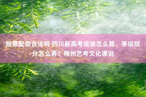 股票配资合法吗 四川新高考成绩怎么算、等级赋分怎么弄？梅州艺考文化课说