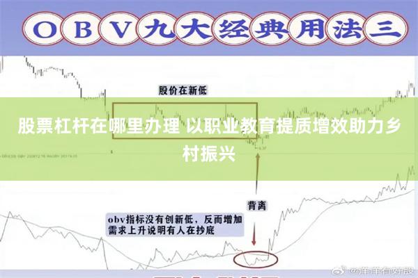 股票杠杆在哪里办理 以职业教育提质增效助力乡村振兴