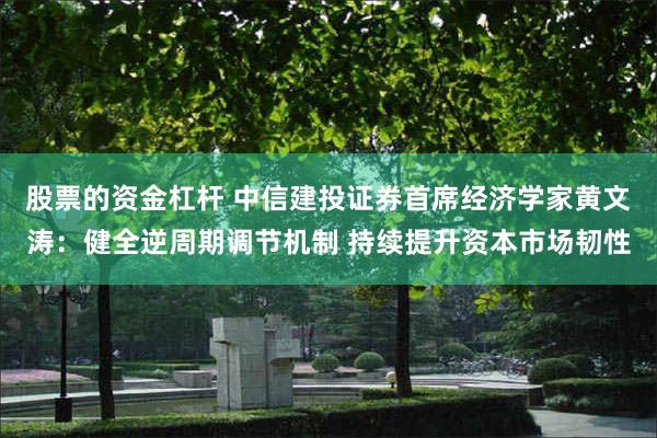股票的资金杠杆 中信建投证券首席经济学家黄文涛：健全逆周期调节机制 持续提升资本市场韧性